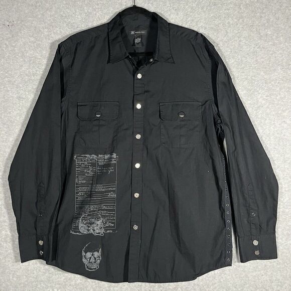 INC International Concepts Other - INC International Concepts‎ Shirt Mens XL Black 100% Cotton Skulls Goth Grunge